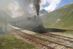 Zug 160 mit HG 3/4 Nr. 1 verlässt Muttbach-Belvédère