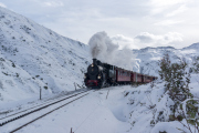 Ende Saison 2020 im Schnee! Letzter Regelzug nach Oberwald mit HG 4/4 704