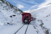 Ende Saison 2020 im Schnee! Letzter Regelzug nach Oberwald mit HG 4/4 704