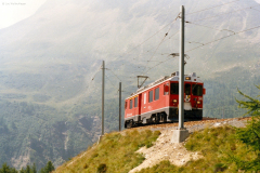 ABe 4/4 54 in der Kehrschleife von Alp Grüm. 1990