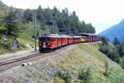 ABe 4/4 48 und ein weiterer TW II oberhalb Alp Grüm. 1994