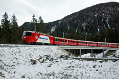 100 Jahre Chur - Arosa! "Edelweiss Arosa Express" in der Schlaufe oberhalb Litzirüti