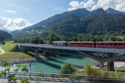 Neue und alte Hinterrheinbrücke Reichenau