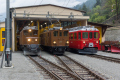 "BB 81" der Museumsbahn Blonay-Chamby (BC) neben Ge 4/4 182 und TW2 46 in Poschiavo