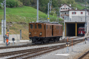 "BB 81" der Museumsbahn Blonay-Chamby (BC) vor TW2 47 in Poschiavo