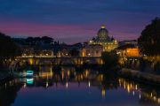 Rom, Tiber, Engelsbrücke, Petersdom
