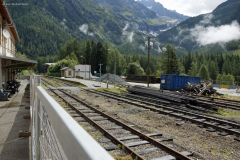 Mont Blanc-Express. Argentière während Erneuerungsarbeiten