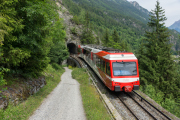 Mont Blanc-Express. Transports de Martigny et Régions TMR, Martigny - Châtelard (MC). Entre Finhaut et Le Trétien