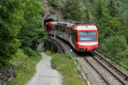 Mont Blanc-Express. Transports de Martigny et Régions TMR, Martigny - Châtelard (MC). Entre Finhaut et Le Trétien