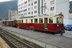 Train Nostalgique du Trient TNT. Martigny - Châtelard (MC). ABDeh 4/4 Nr. 32, BFZt 75 und 74, Martigny