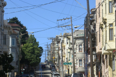 Kabel-Wirrwarr in der Jackson Street, San Francisco, CA